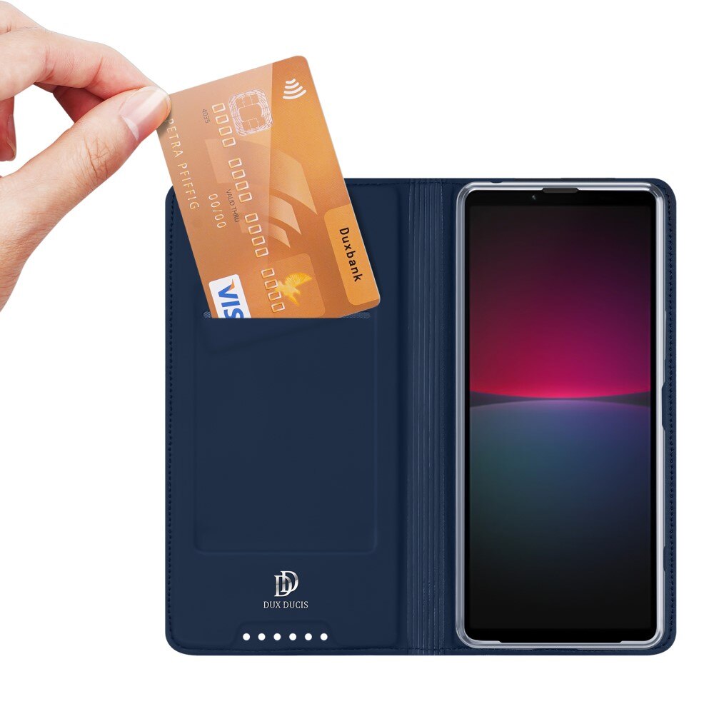 Étui portefeuille Skin Pro Series Sony Xperia 10 V, Bleu