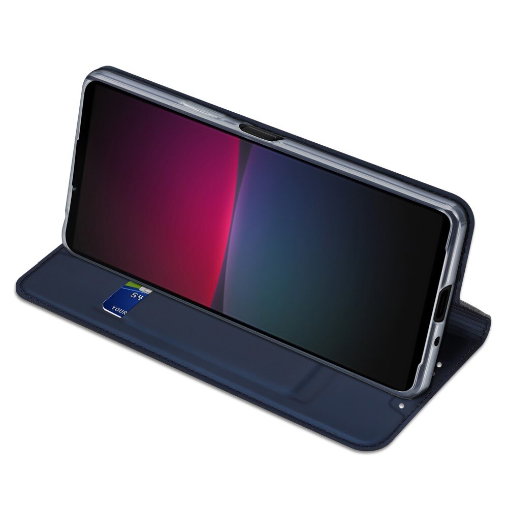 Étui portefeuille Skin Pro Series Sony Xperia 10 V, Bleu