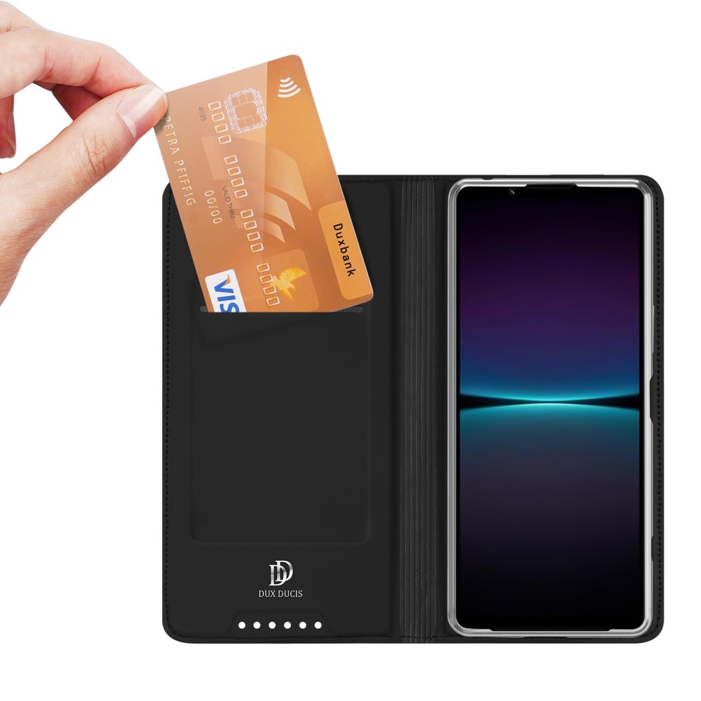 Étui portefeuille Skin Pro Series Sony Xperia 1 V, Noir