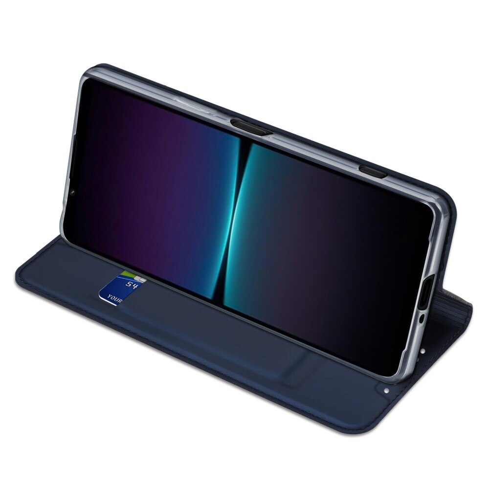Étui portefeuille Skin Pro Series Sony Xperia 1 V, Bleu
