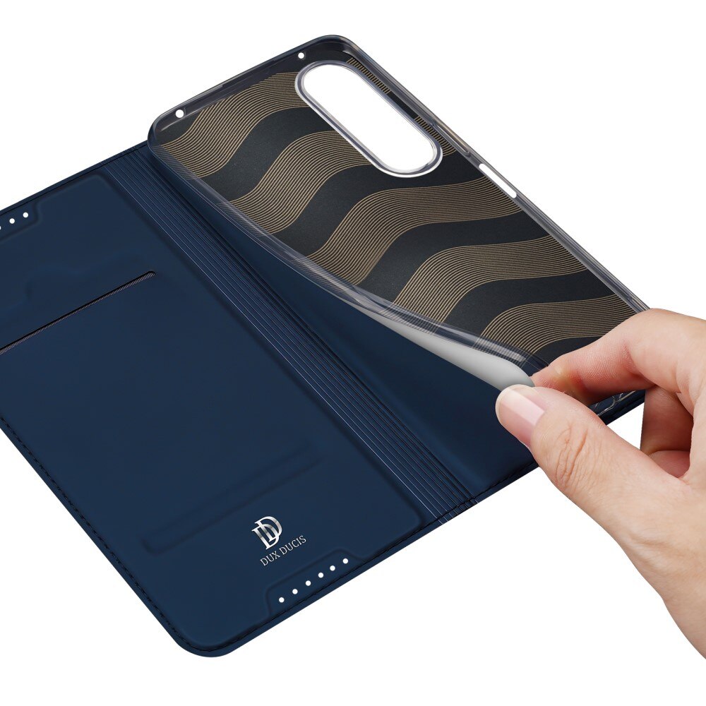 Étui portefeuille Skin Pro Series Sony Xperia 1 V, Bleu