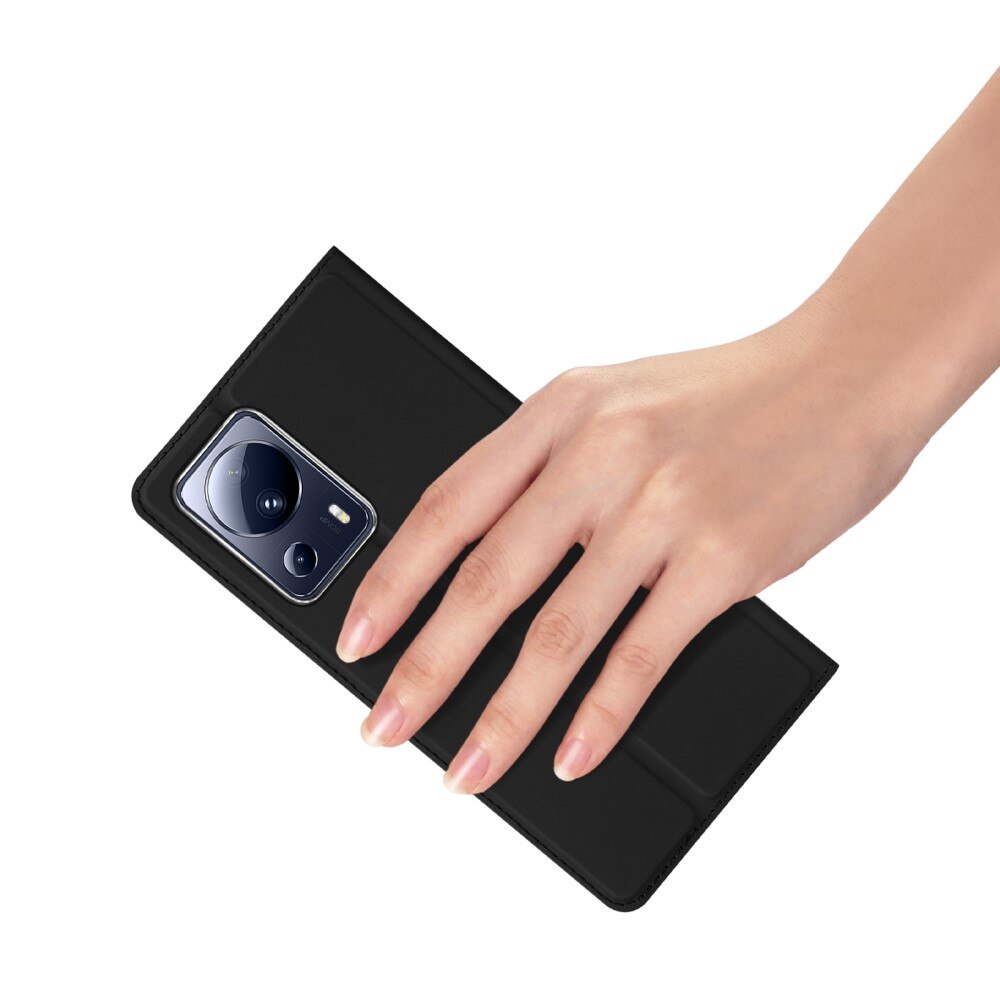 Étui portefeuille Skin Pro Series Xiaomi 13 Lite, Noir