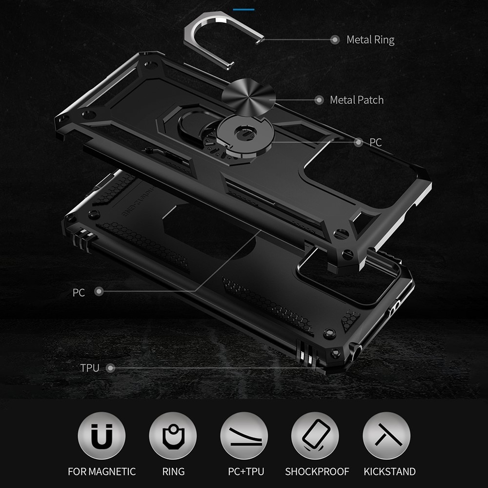 Coque hybride Tech Ring Xiaomi Redmi Note 12, noir