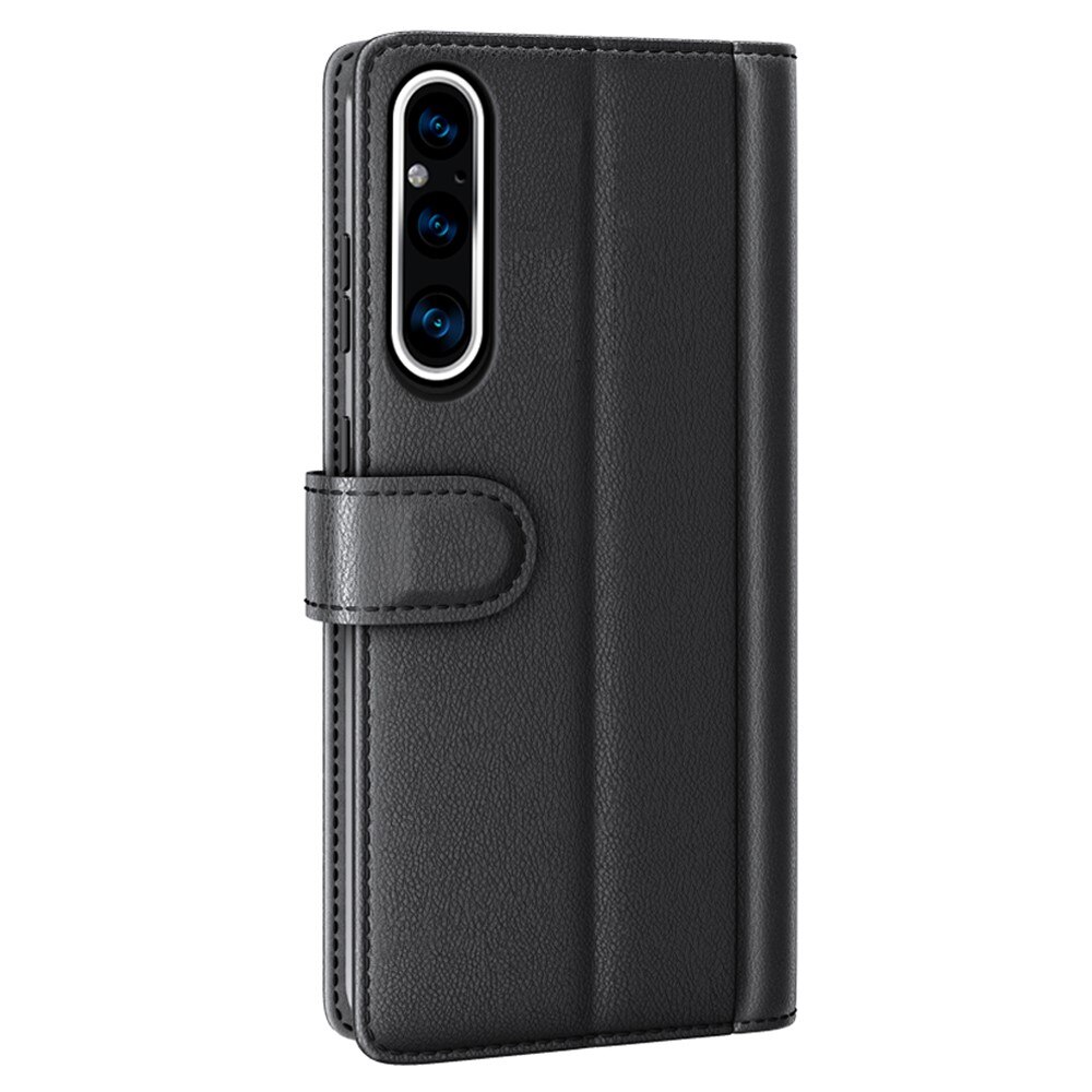 Étui en cuir veritable Sony Xperia 1 V, Noir