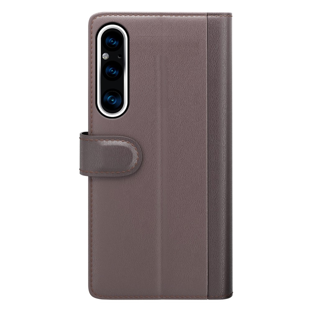 Étui en cuir veritable Sony Xperia 1 V, marron