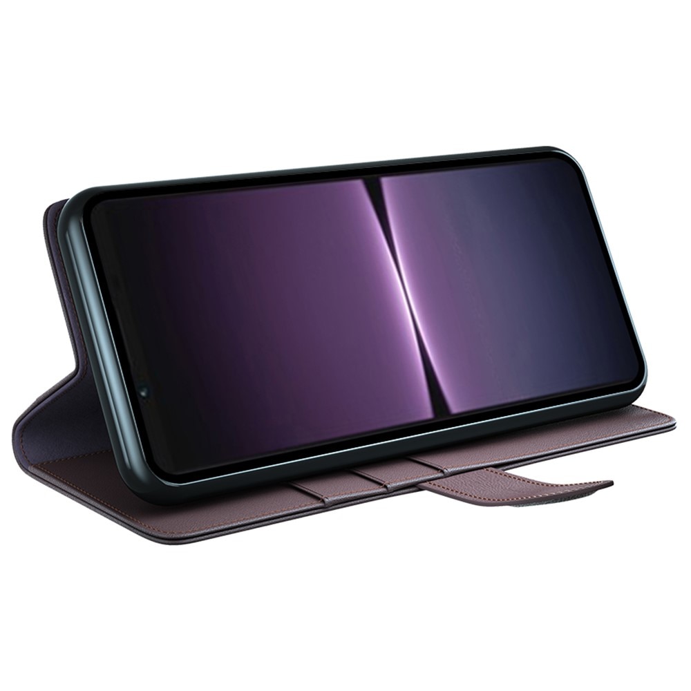Étui en cuir veritable Sony Xperia 1 V, Marron