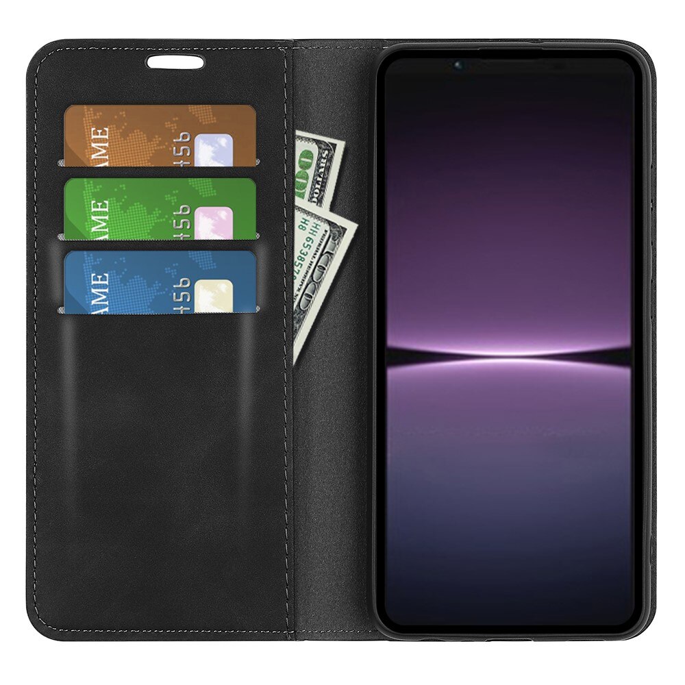 Coque portefeuille mince Sony Xperia 1 V, Noir