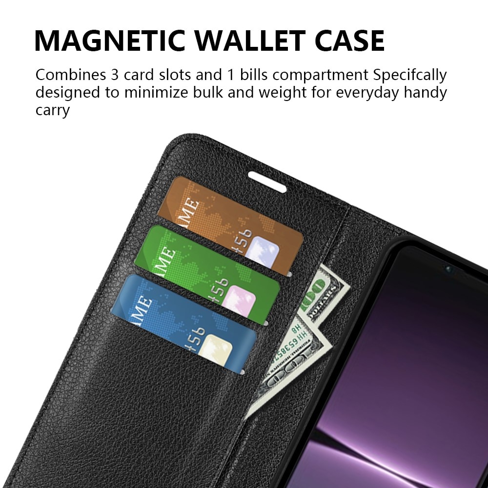 Coque portefeuille Sony Xperia 1 V, Noir