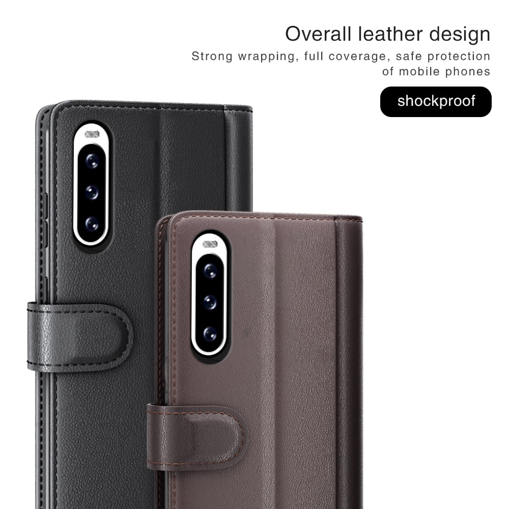Étui en cuir veritable Sony Xperia 10 V, Marron