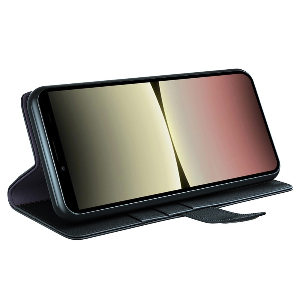 Étui en cuir veritable Sony Xperia 10 V, Noir