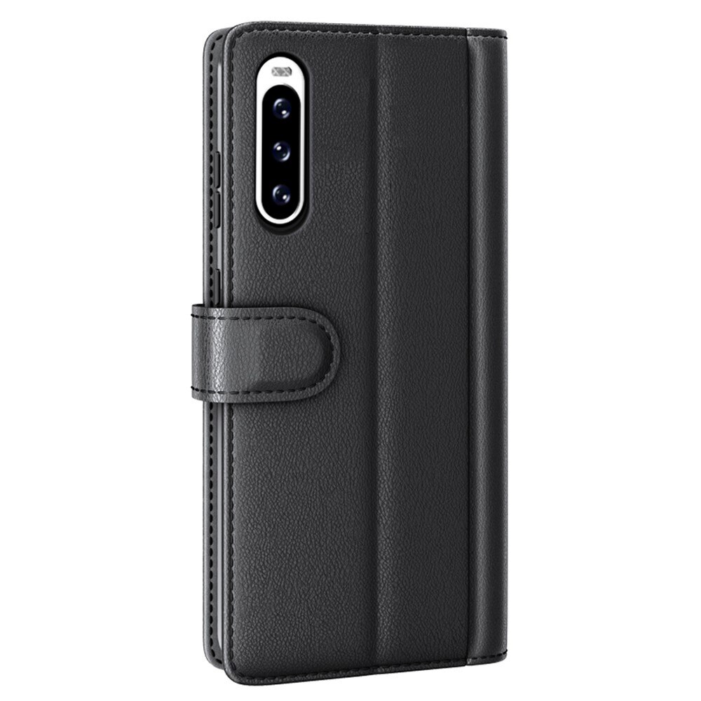 Étui en cuir veritable Sony Xperia 10 V, Noir