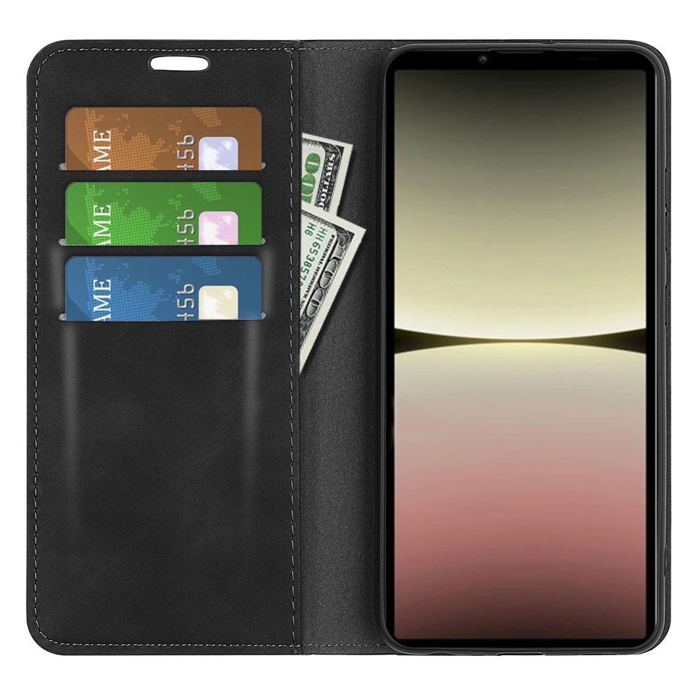 Coque portefeuille mince Sony Xperia 10 V, Noir