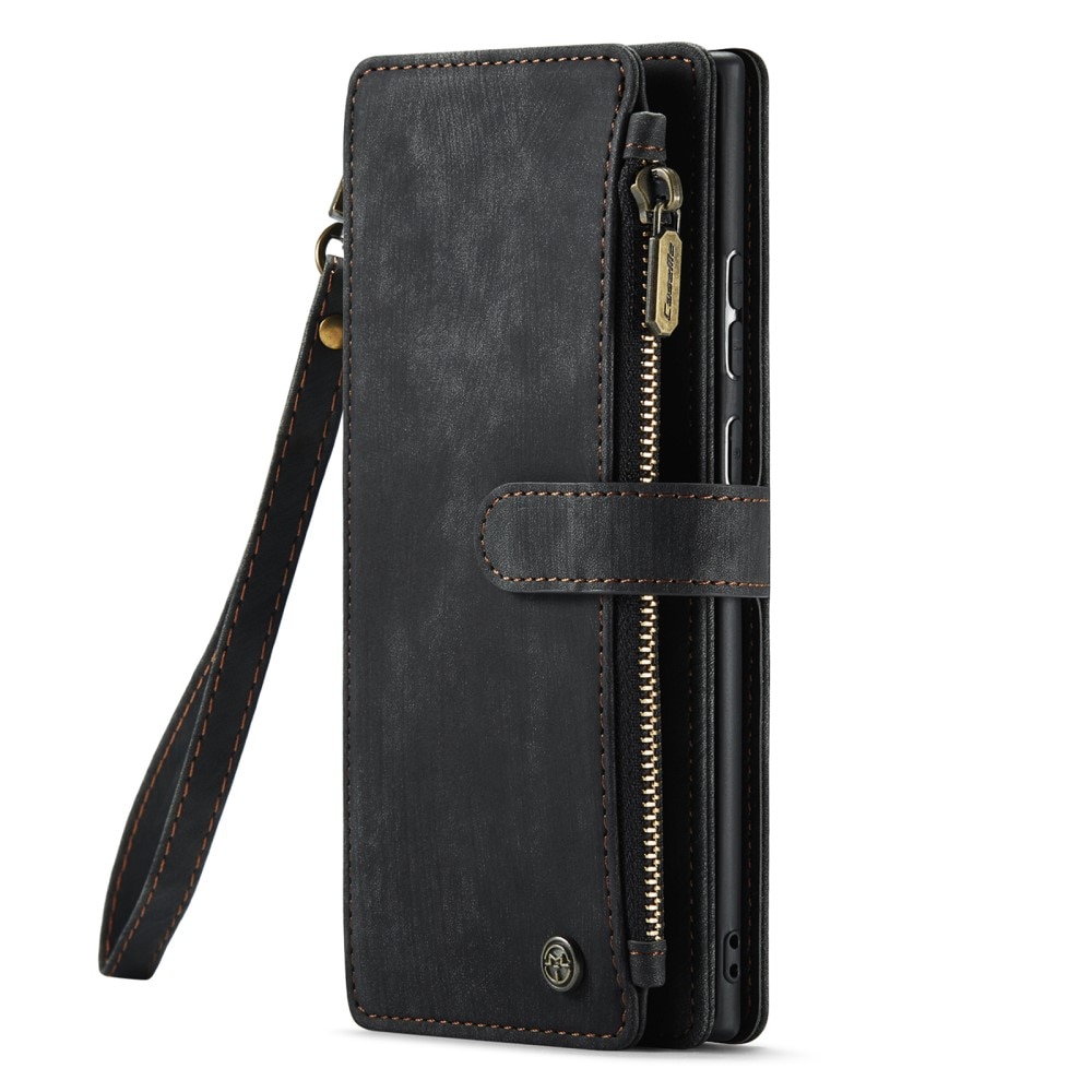 Étui portefeuille à glissière Samsung Galaxy S23 Ultra, Noir