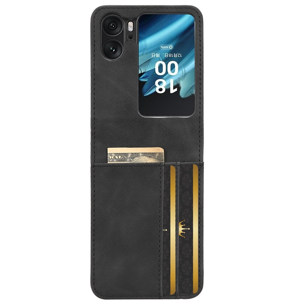 Coque portefeuille mince Oppo Find N2 Flip, noir