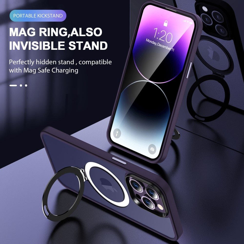 Coque hybride MagSafe Ring iPhone 13 Pro, Violet
