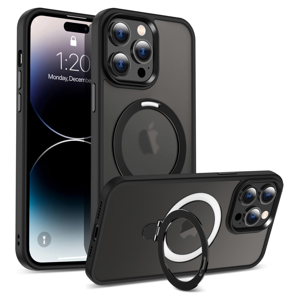 Coque hybride MagSafe Ring iPhone 14 Pro Max, Noir