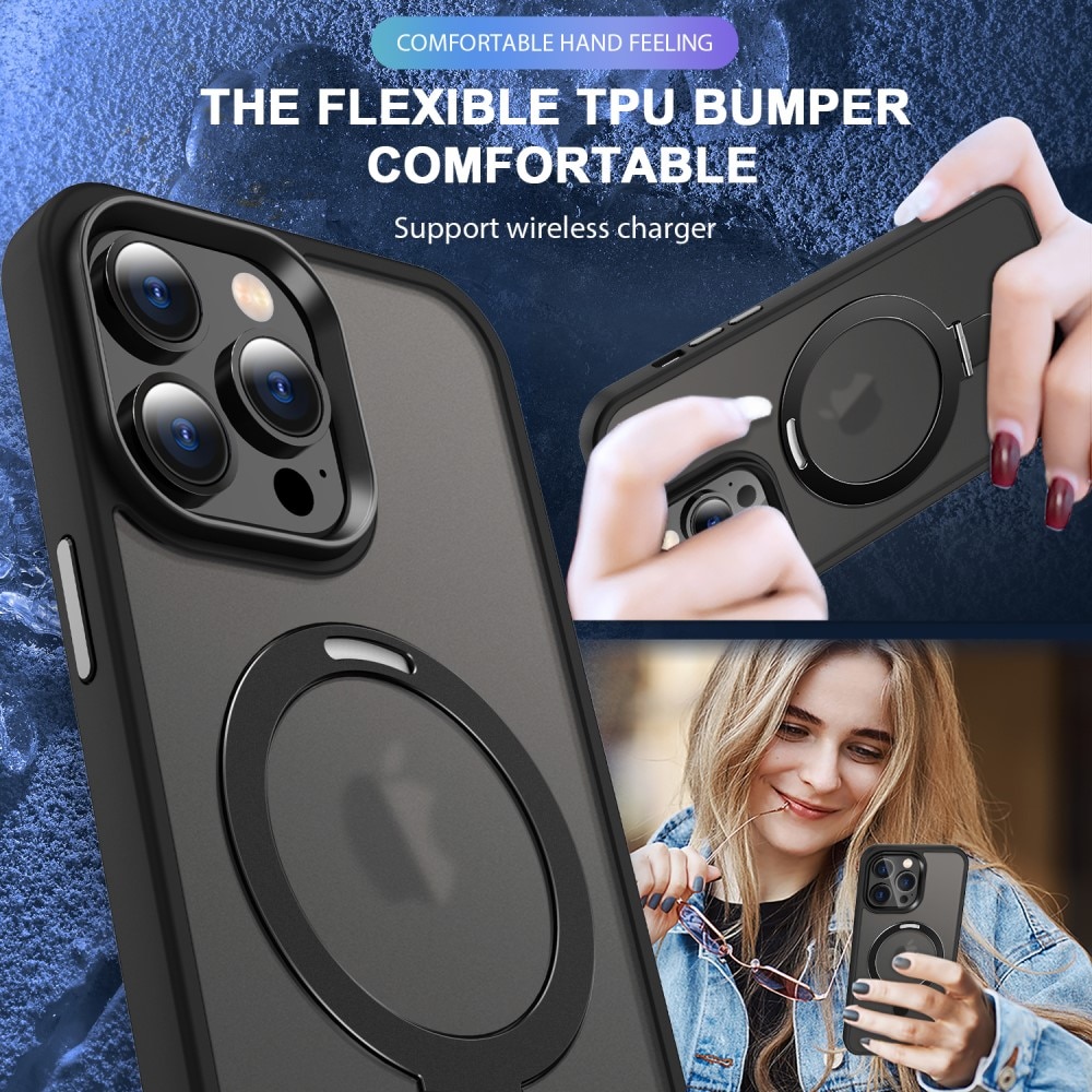 Coque hybride MagSafe Ring iPhone 14 Pro Max, Noir
