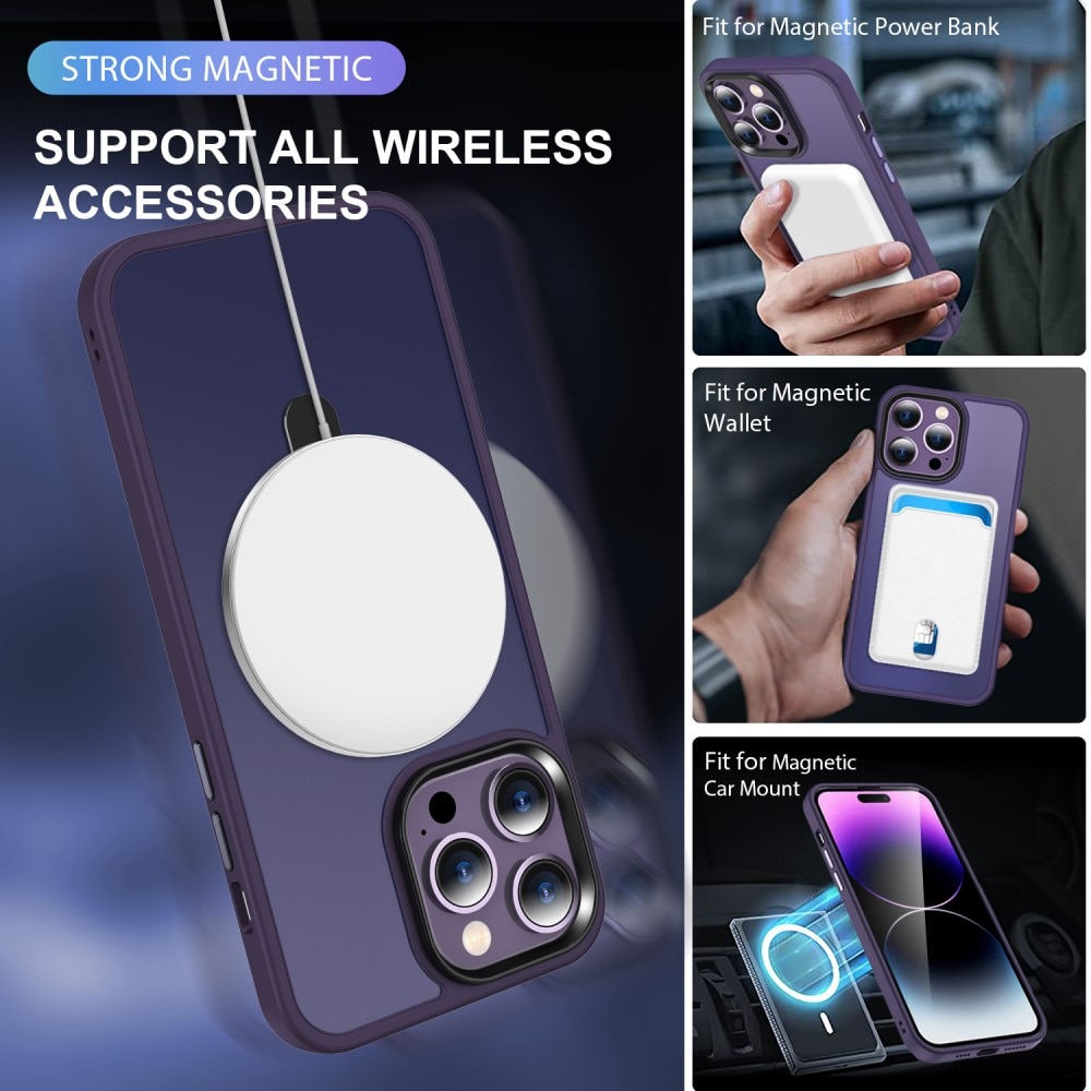 Coque hybride MagSafe Ring iPhone 14 Pro Max, Violet