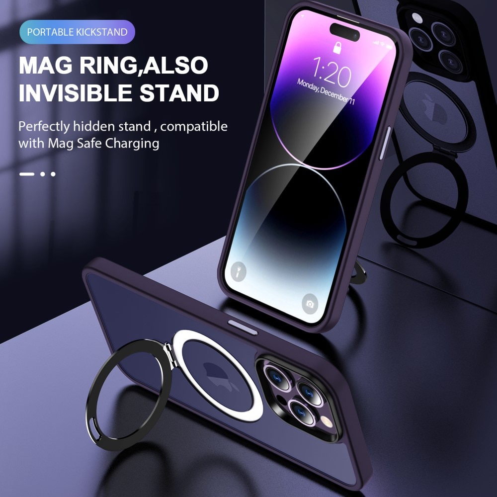 Coque hybride MagSafe Ring iPhone 14 Pro Max, violet