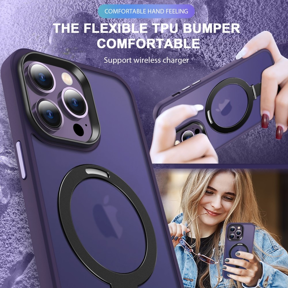 Coque hybride MagSafe Ring iPhone 14 Pro Max, Violet
