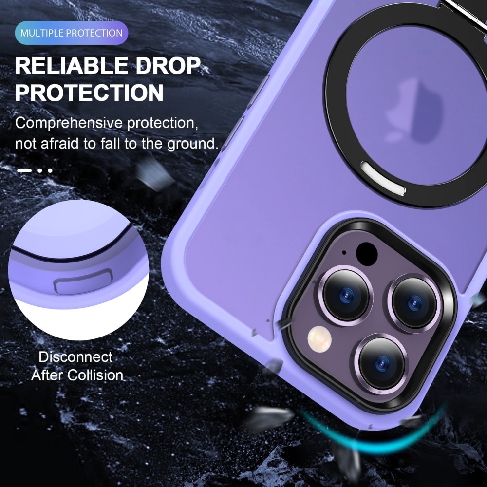 Coque hybride MagSafe Ring iPhone 14 Pro Max, lavande