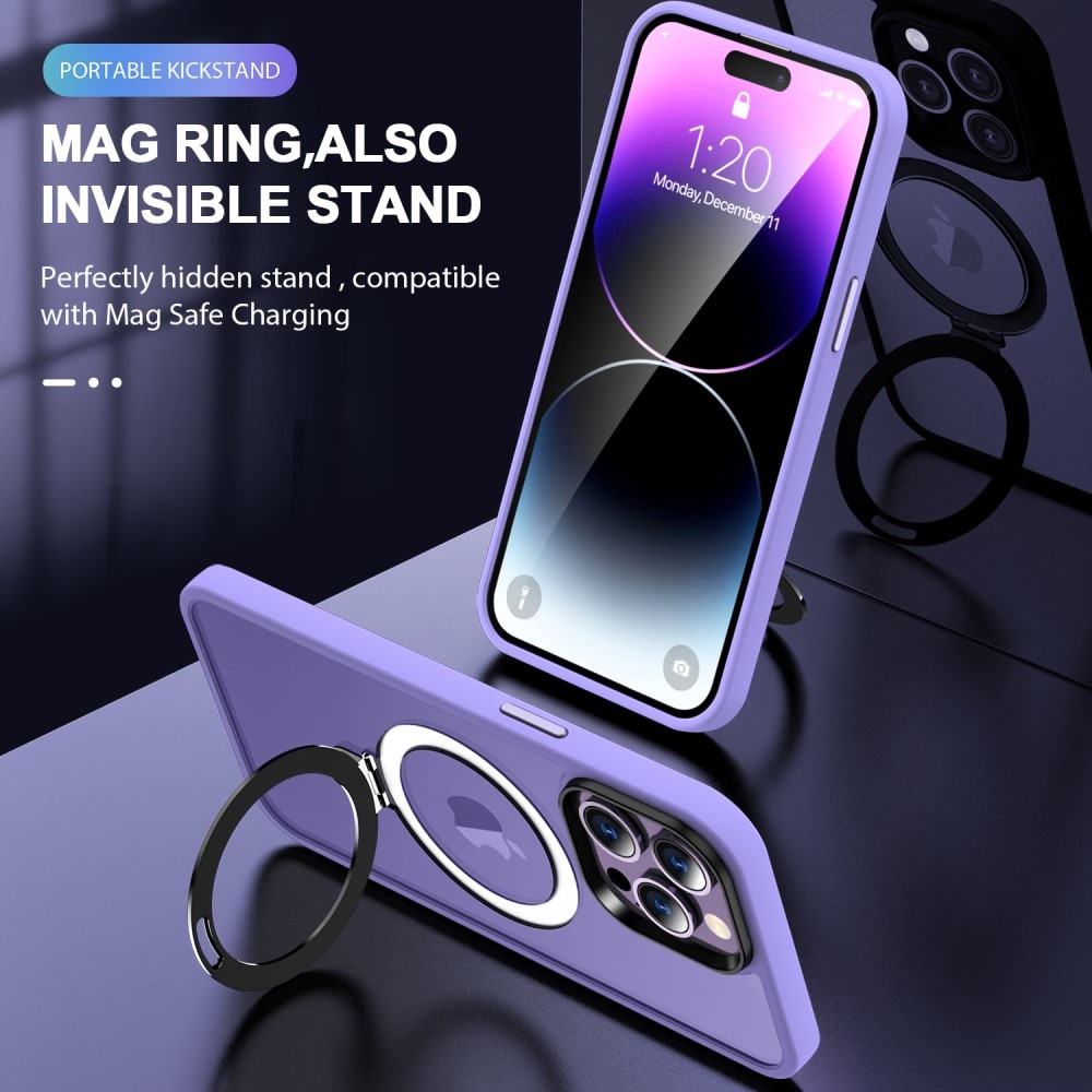 Coque hybride MagSafe Ring iPhone 14 Pro Max, lavande