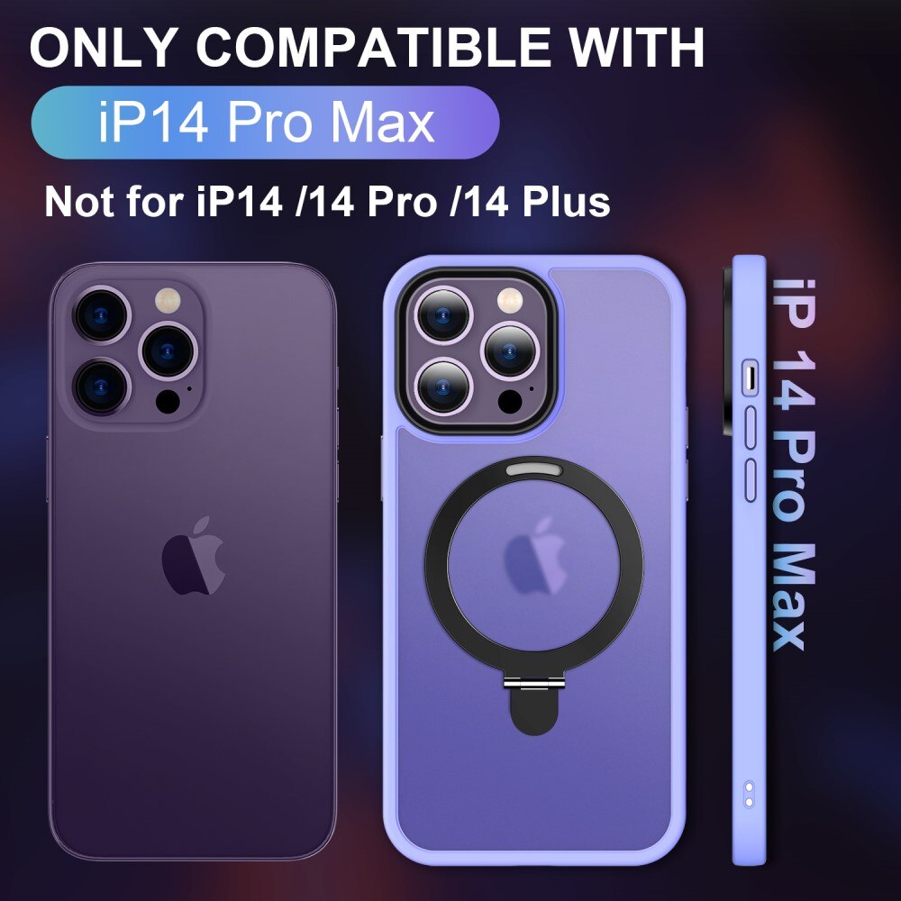 Coque hybride MagSafe Ring iPhone 14 Pro Max, Violet