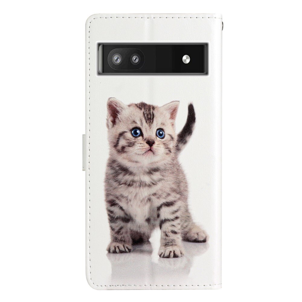 Coque portefeuille Google Pixel 6a, chaton