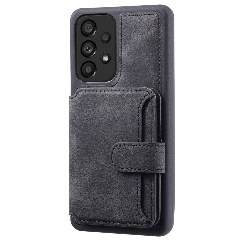 Coque porte-cartes Multi-slot anti-RFID Samsung Galaxy A53, noir
