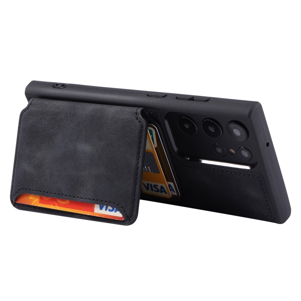 Coque porte-cartes Multi-slot anti-RFID Samsung Galaxy S23 Ultra, noir