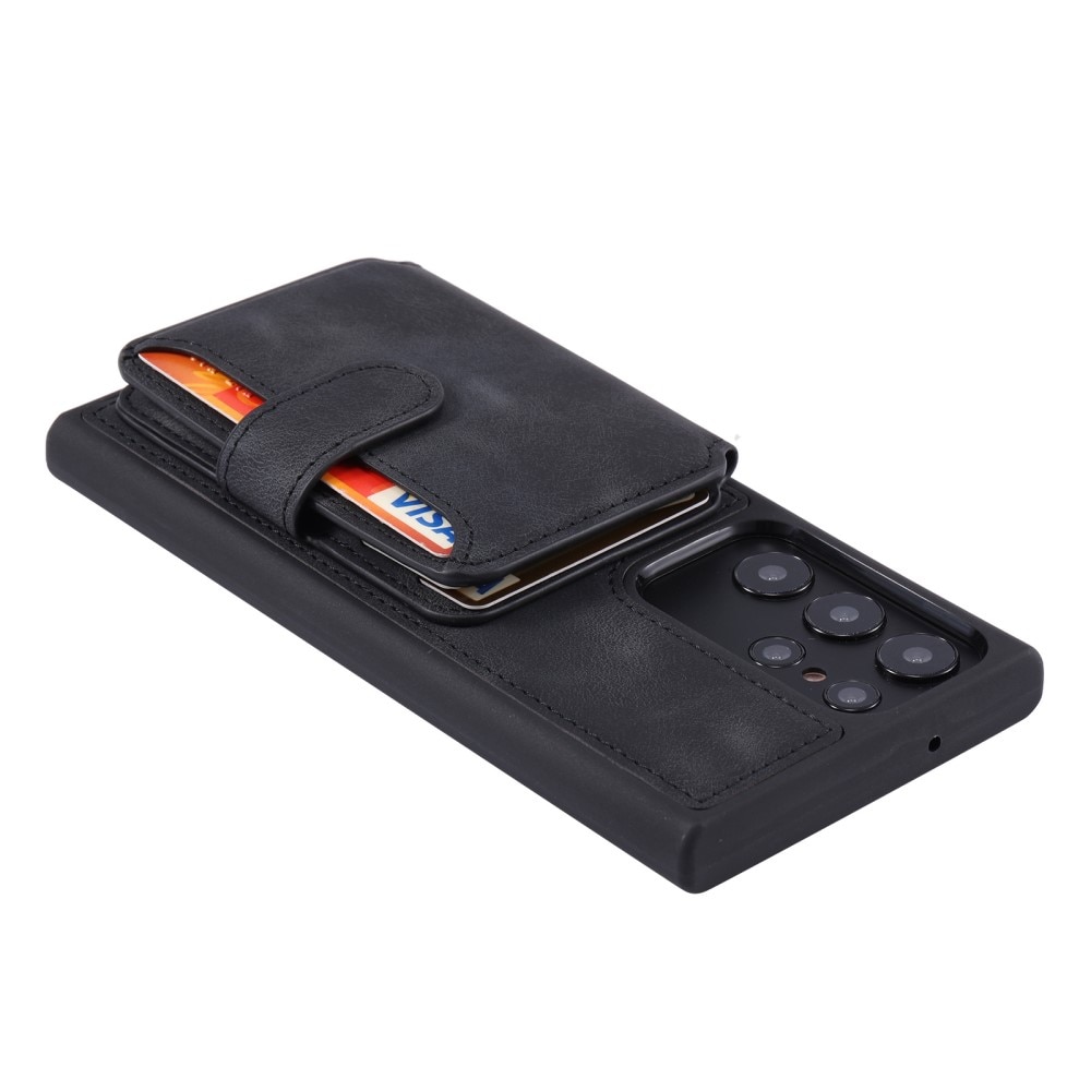 Coque porte-cartes Multi-slot anti-RFID Samsung Galaxy S23 Ultra, noir