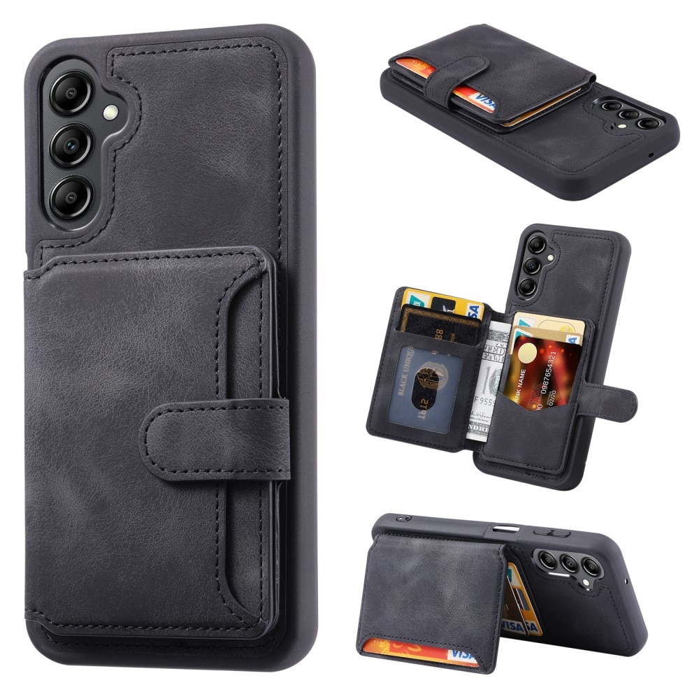 Coque porte-cartes Multi-slot anti-RFID Samsung Galaxy A54, noir