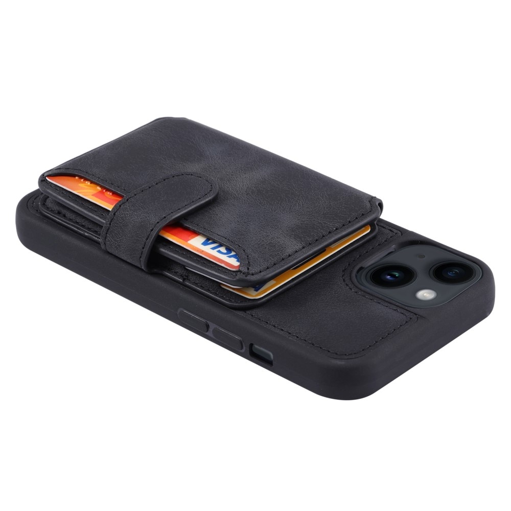 Coque porte-cartes Multi-slot anti-RFID iPhone 14, noir