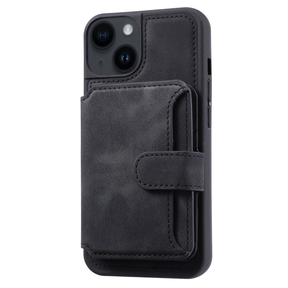 Coque porte-cartes Multi-slot anti-RFID iPhone 14, noir