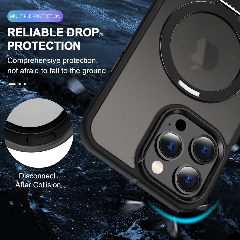 Coque hybride MagSafe Ring iPhone 15 Pro Max, Noir