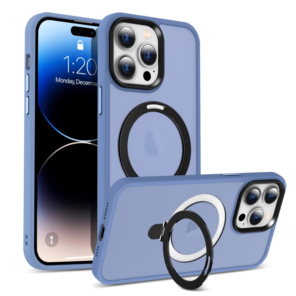 Coque hybride MagSafe Ring iPhone 14 Pro, bleu