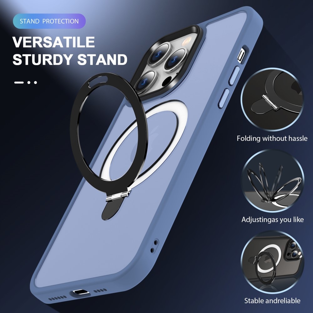 Coque hybride MagSafe Ring iPhone 14 Pro, Bleu