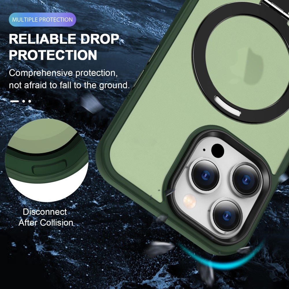 Coque hybride MagSafe Ring iPhone 14 Pro, Vert
