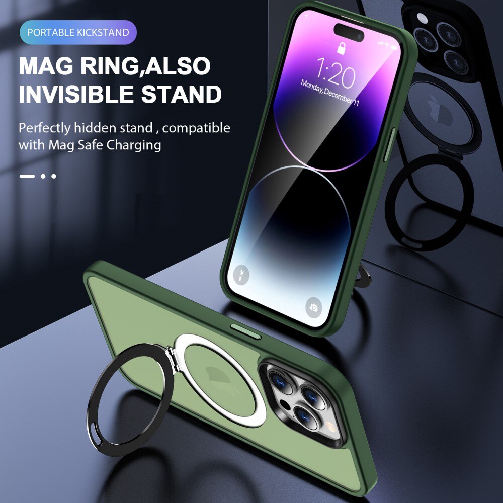 Coque hybride MagSafe Ring iPhone 14 Pro, Vert