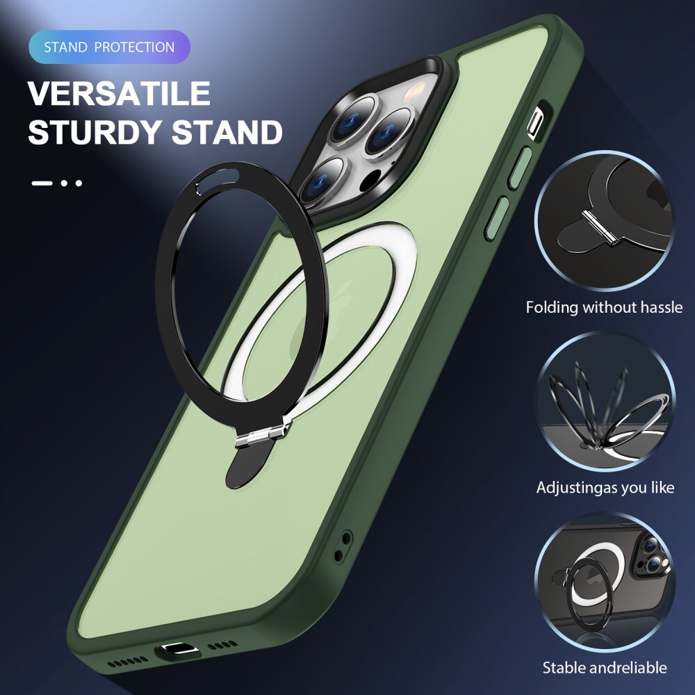Coque hybride MagSafe Ring iPhone 14 Pro, Vert