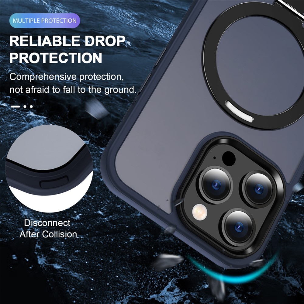 Coque hybride Magnetic Ring iPhone 15 Pro Max, Bleu