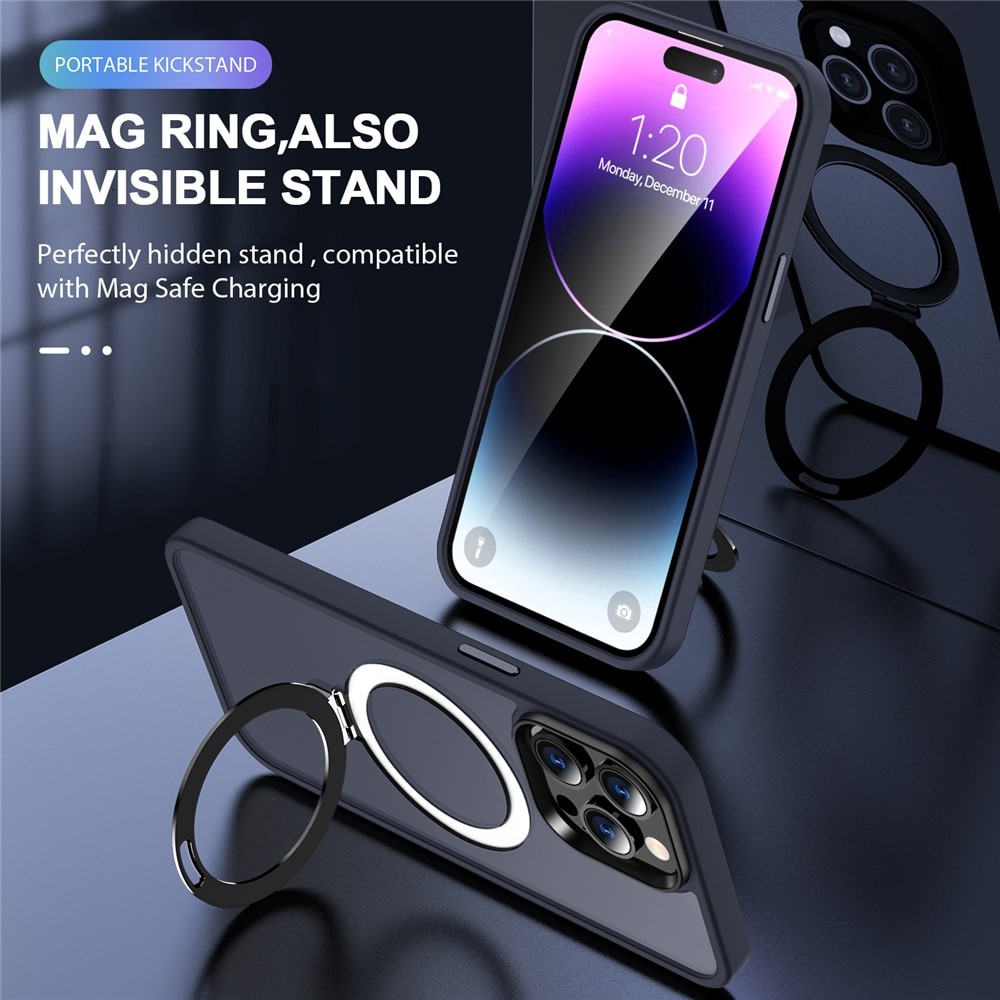 Coque hybride Magnetic Ring iPhone 15 Pro Max, Bleu