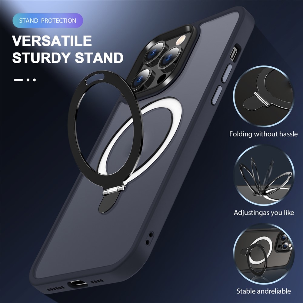 Coque hybride Magnetic Ring iPhone 15 Pro Max, Bleu