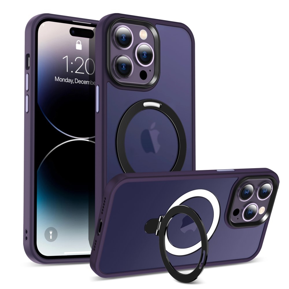 Coque hybride MagSafe Ring iPhone 14 Pro, Violet