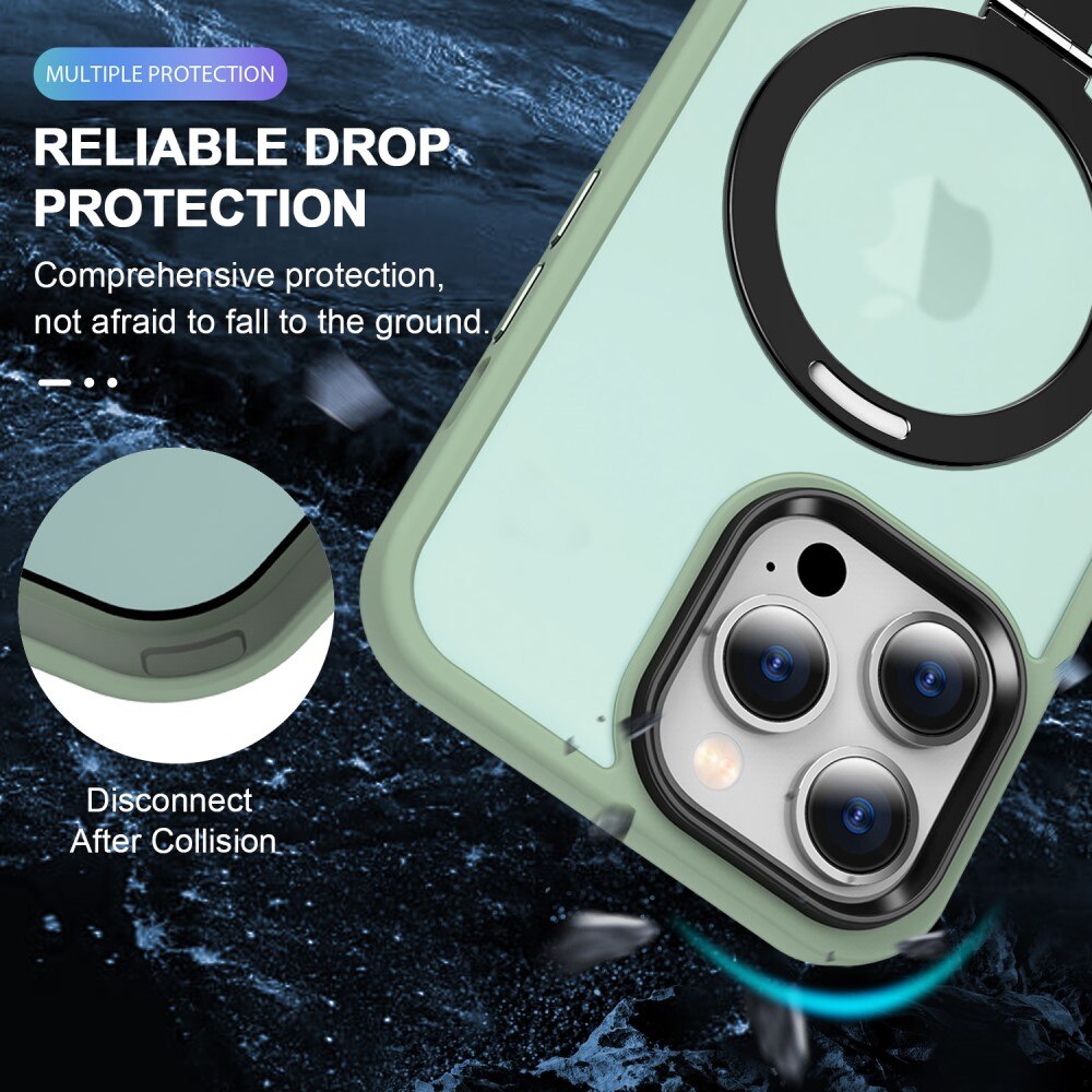 Coque hybride MagSafe Ring iPhone 15 Pro, Vert