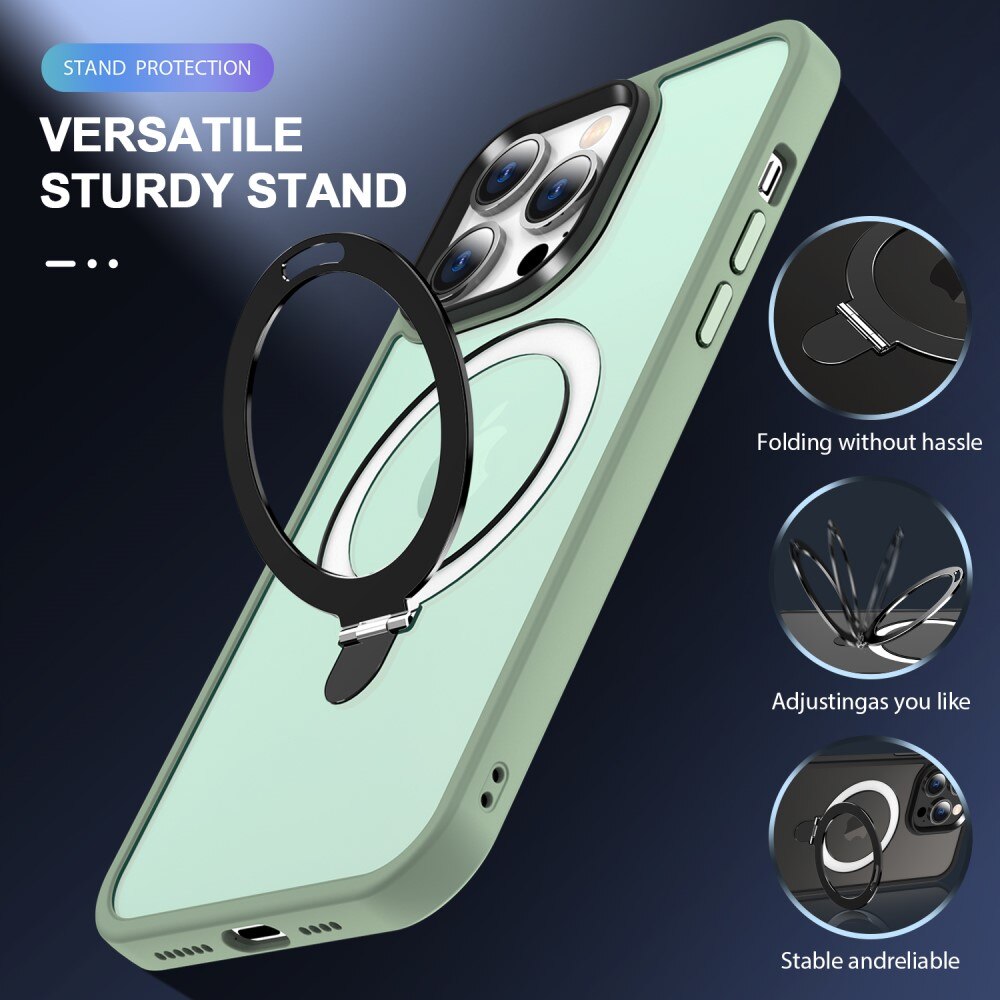 Coque hybride MagSafe Ring iPhone 15 Pro, Vert