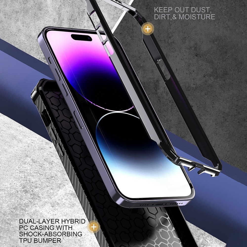 Coque hybride Tech MagSafe Ring iPhone 13 Pro, noir