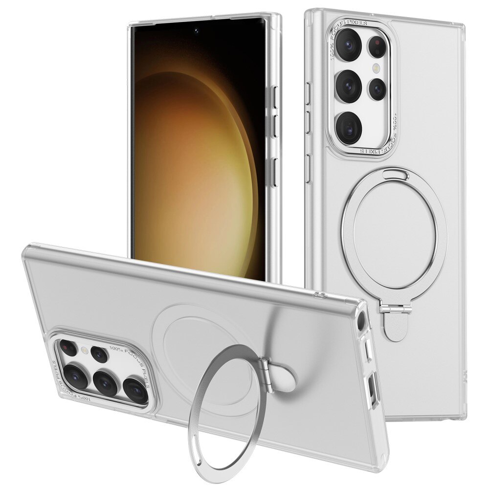 Coque hybride MagSafe Ring Samsung Galaxy S23 Ultra, transparent