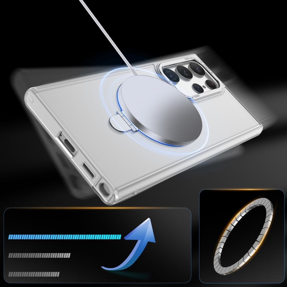 Coque hybride MagSafe Ring Samsung Galaxy S23 Ultra, transparent
