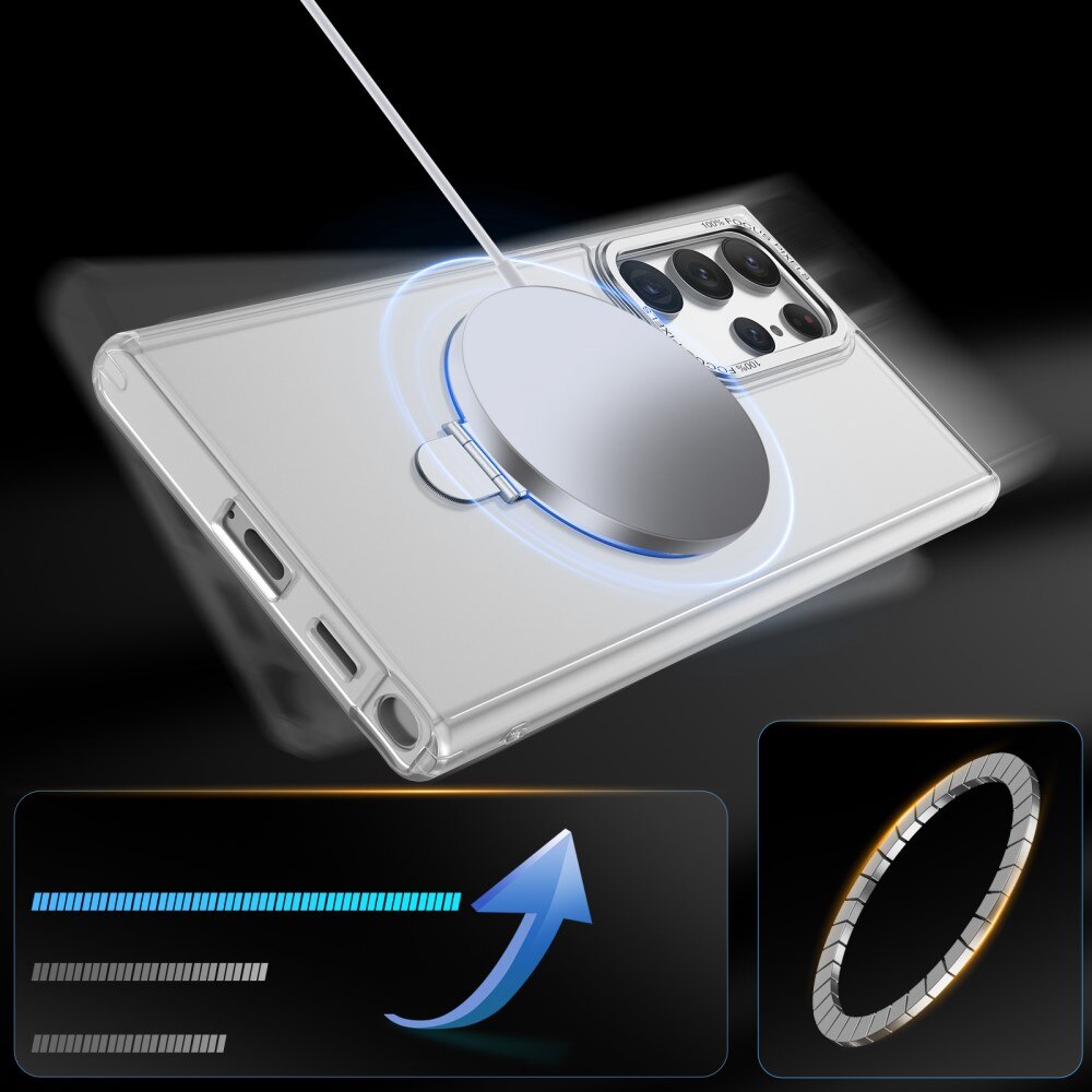 Coque hybride MagSafe Ring Samsung Galaxy S23 Ultra, Bleu